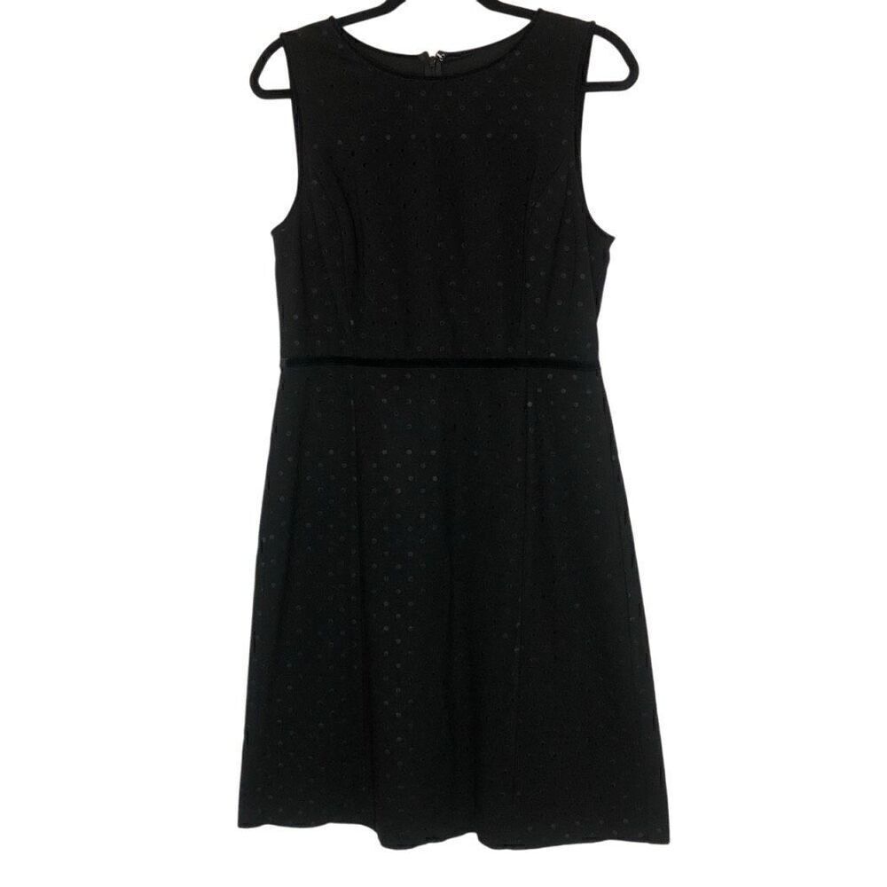Talbots Classic Ponte Knit with Velvet Polka Dots Fit and Flare Dress Size 10